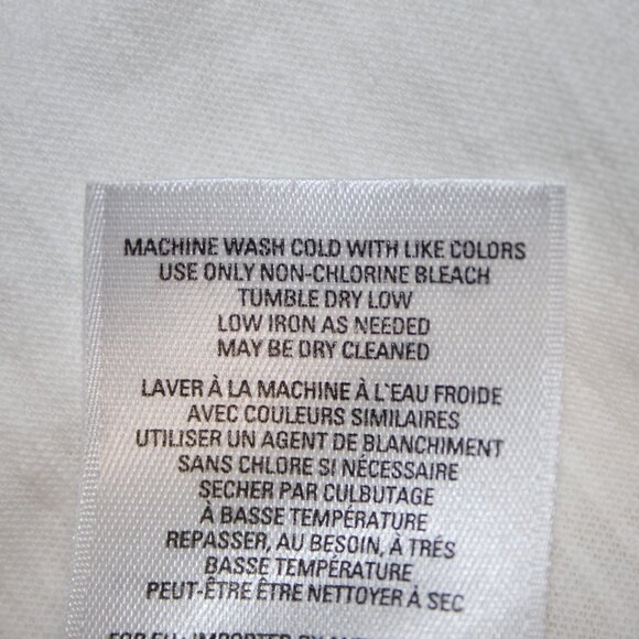 9-h15 STCL $58 Sz S Ivory White Round Neck 1/4 Button Hi Low 100% Cotton Top - Picture 12 of 14